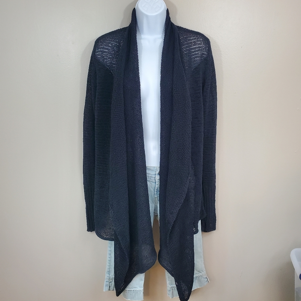 Oakley Black Lightweight Open Front Waterfall Cardigan